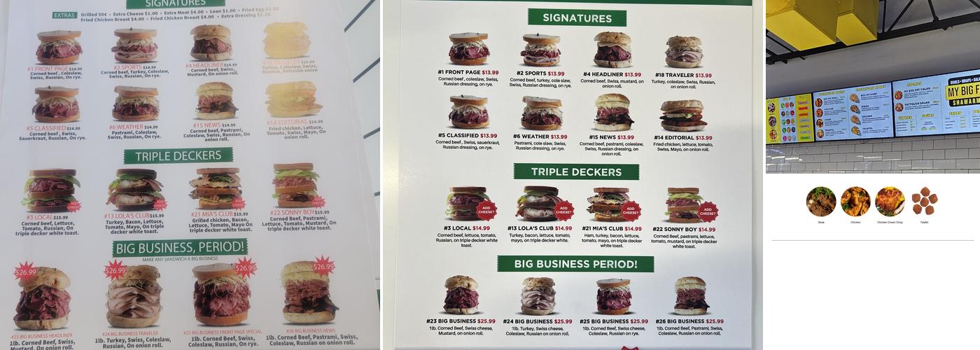 My big fat shawarma (8mile Location) Menu