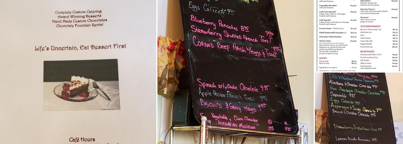 The Chocolate Gallery Cafe Menu