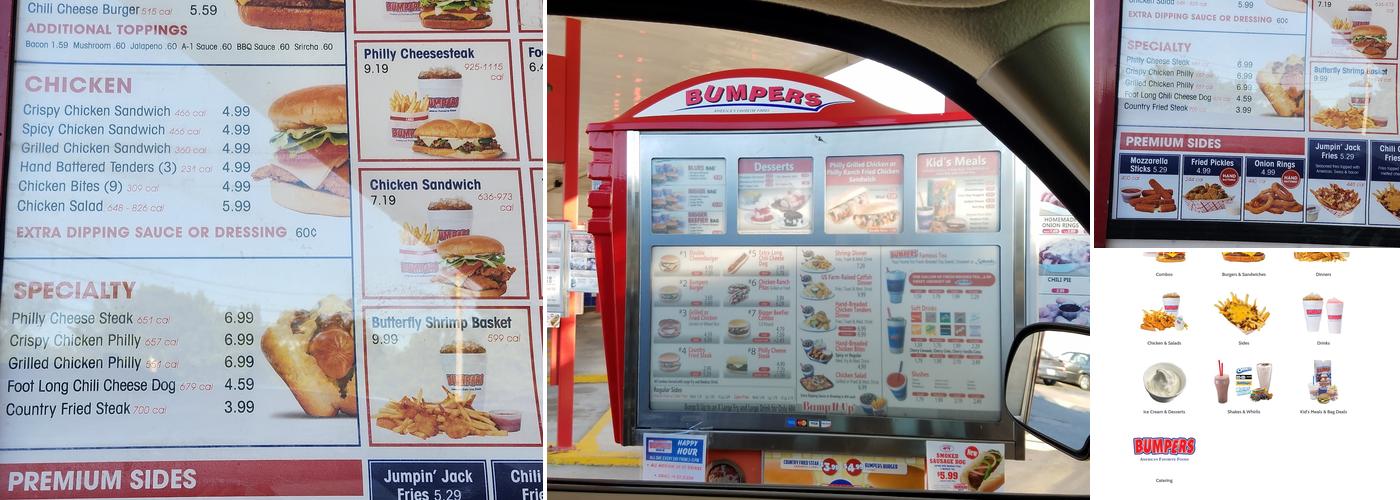 Bumpers Drive-In of America Menu