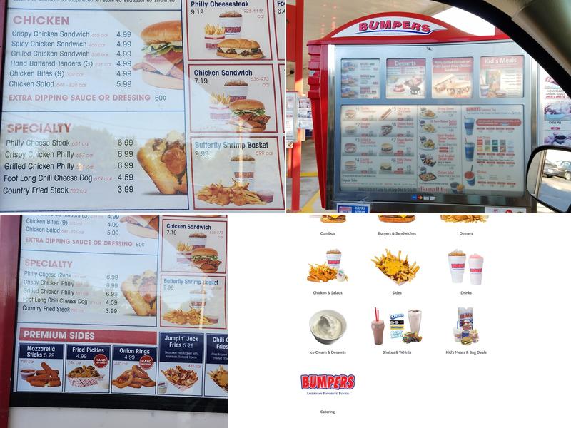 Bumpers Drive-In of America Menu