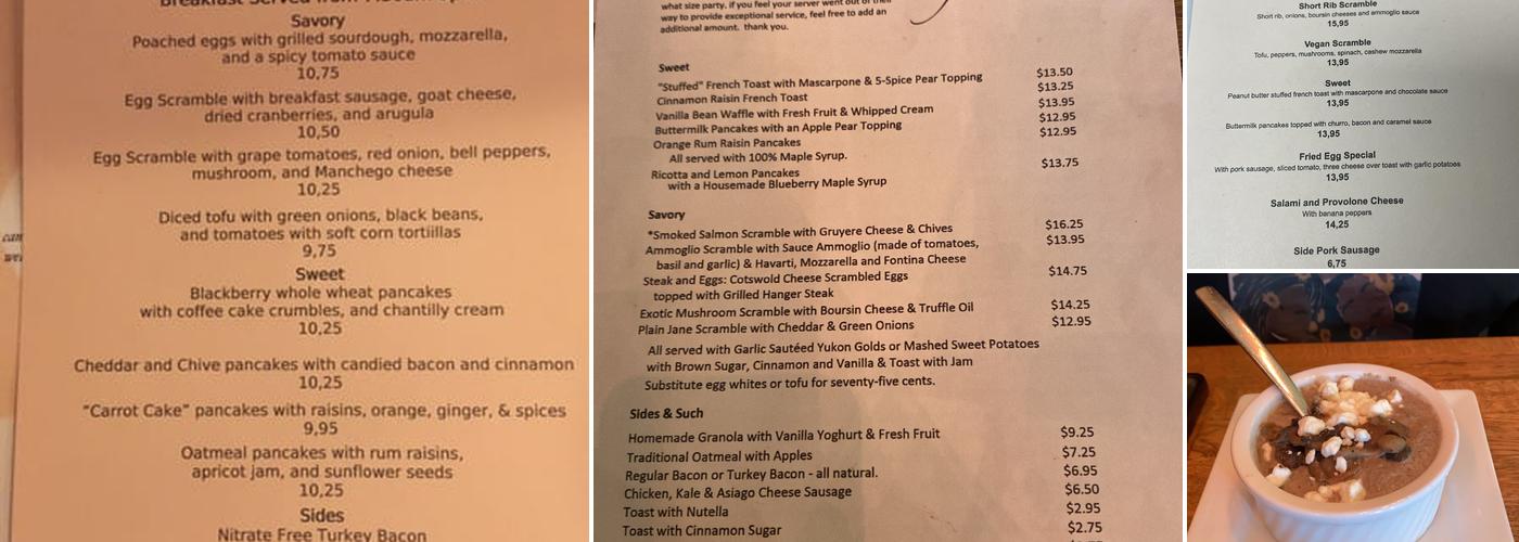 Café Muse Menu