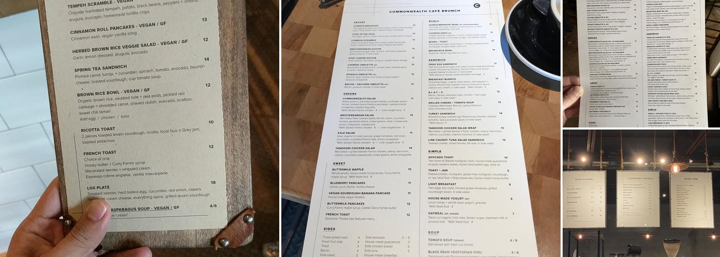 Commonwealth Cafe Menu