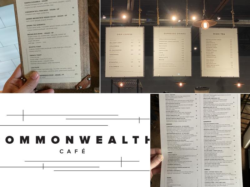 Commonwealth Cafe Menu