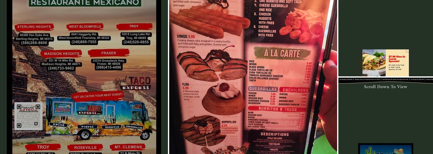 Grand Azteca - Madison Heights Menu