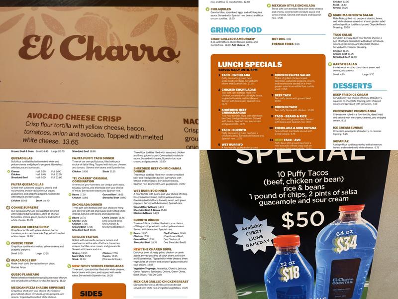 El Charro of Macomb Menu