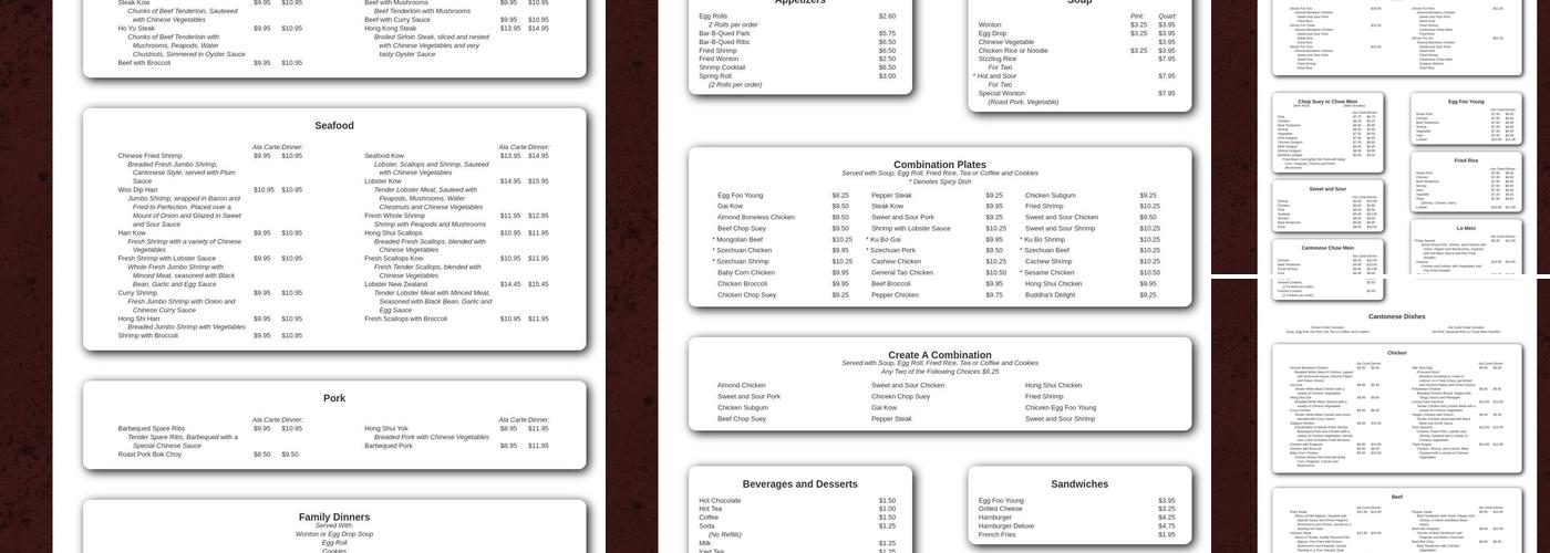 Ruby Chinese Restaurant Menu