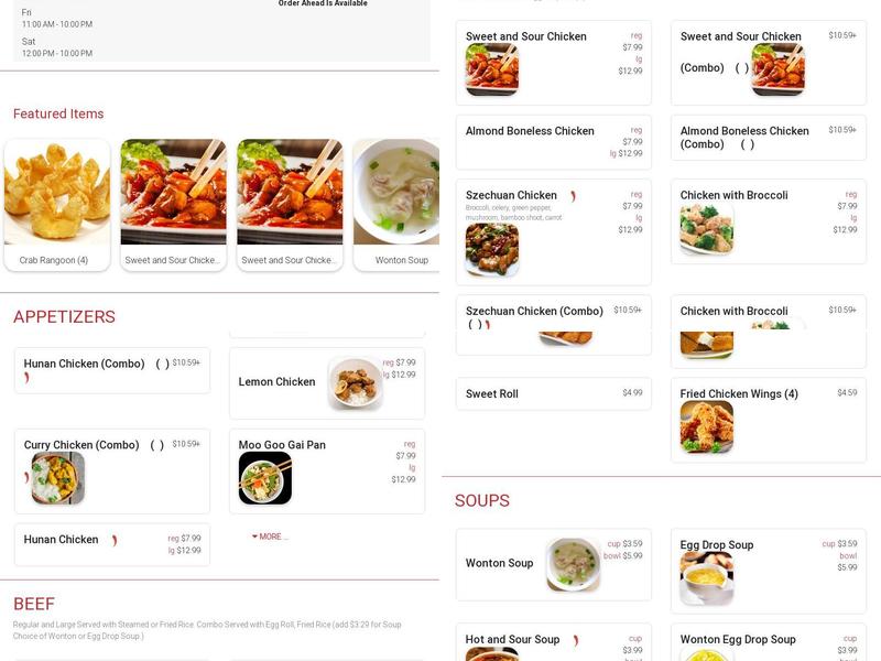 Dragon 1 Express Menu