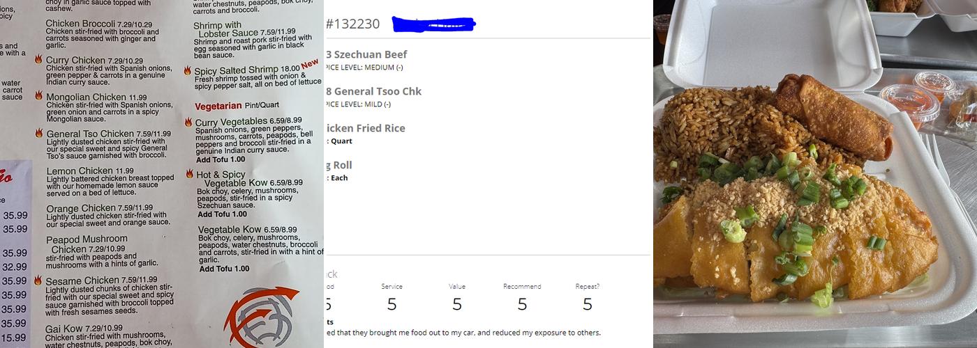 Far East Chinese and Thai Food Menu