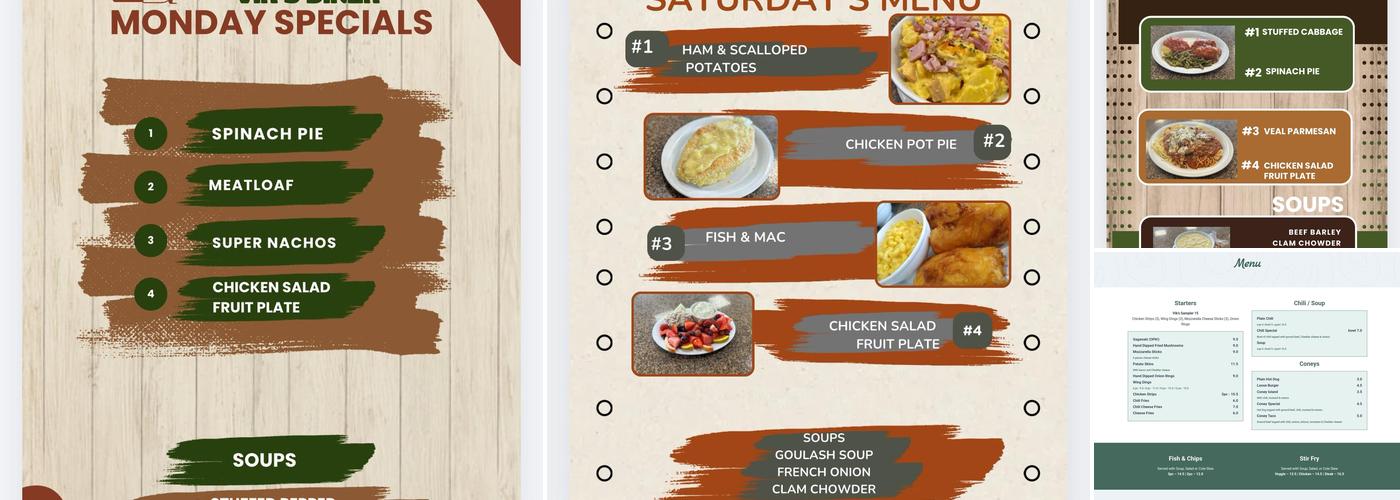 Vik's Diner Menu