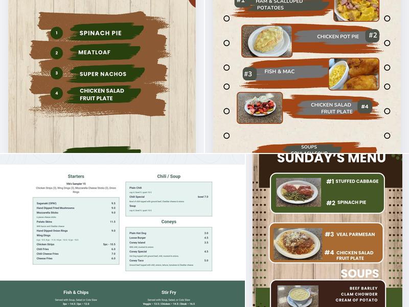 Vik's Diner Menu