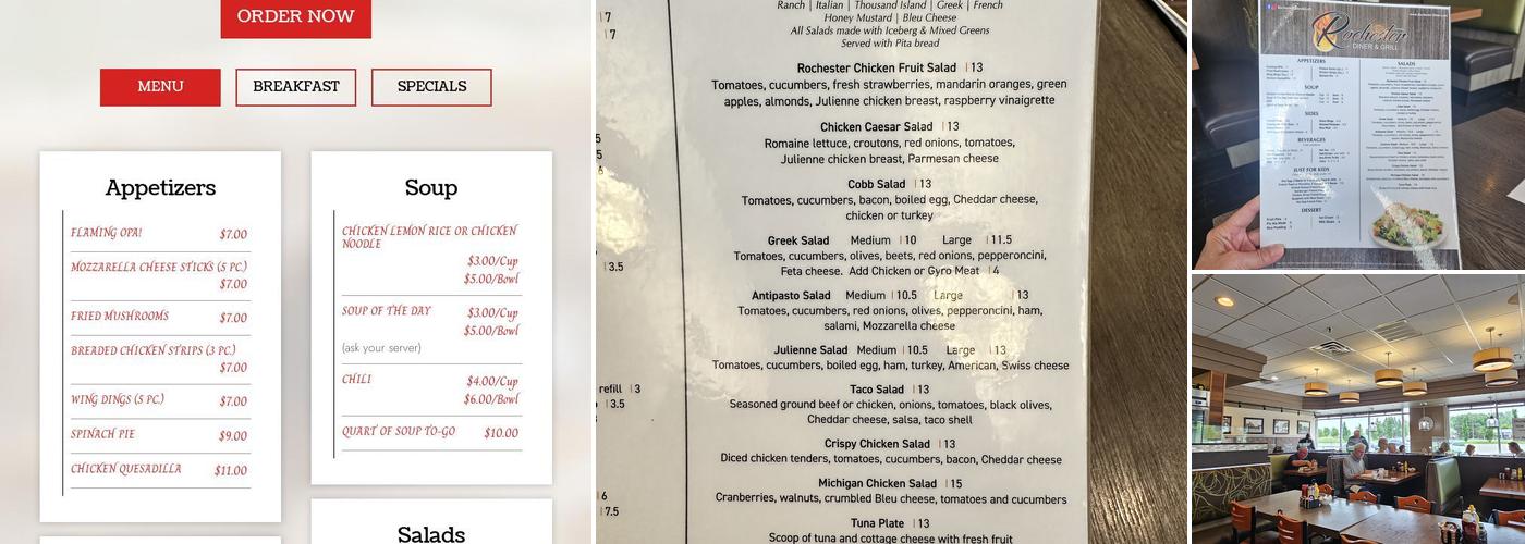 Rochester Grill Family Diner Menu