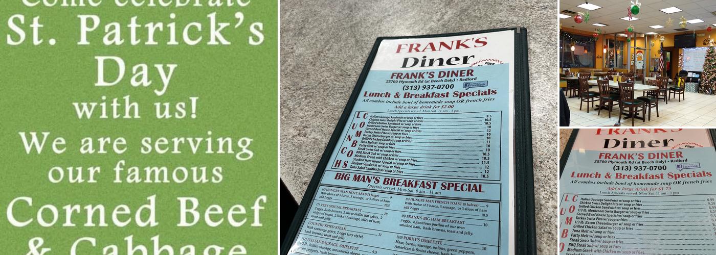 Frank's Diner Menu