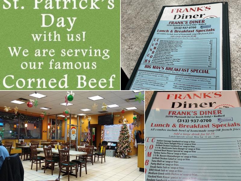 Frank's Diner Menu