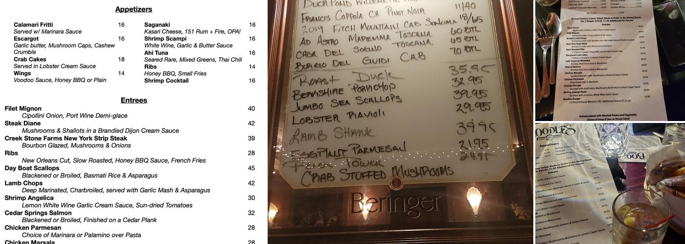 Boodles Restaurant Menu