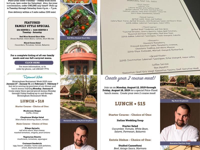 Big Rock Chophouse Menu