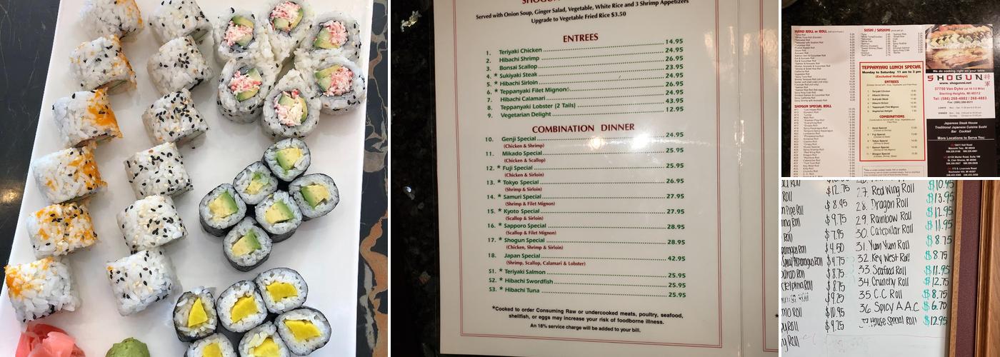 Shogun Menu