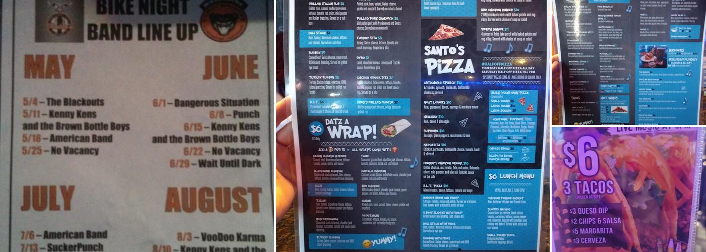 Freddy's Bar & Grill Menu