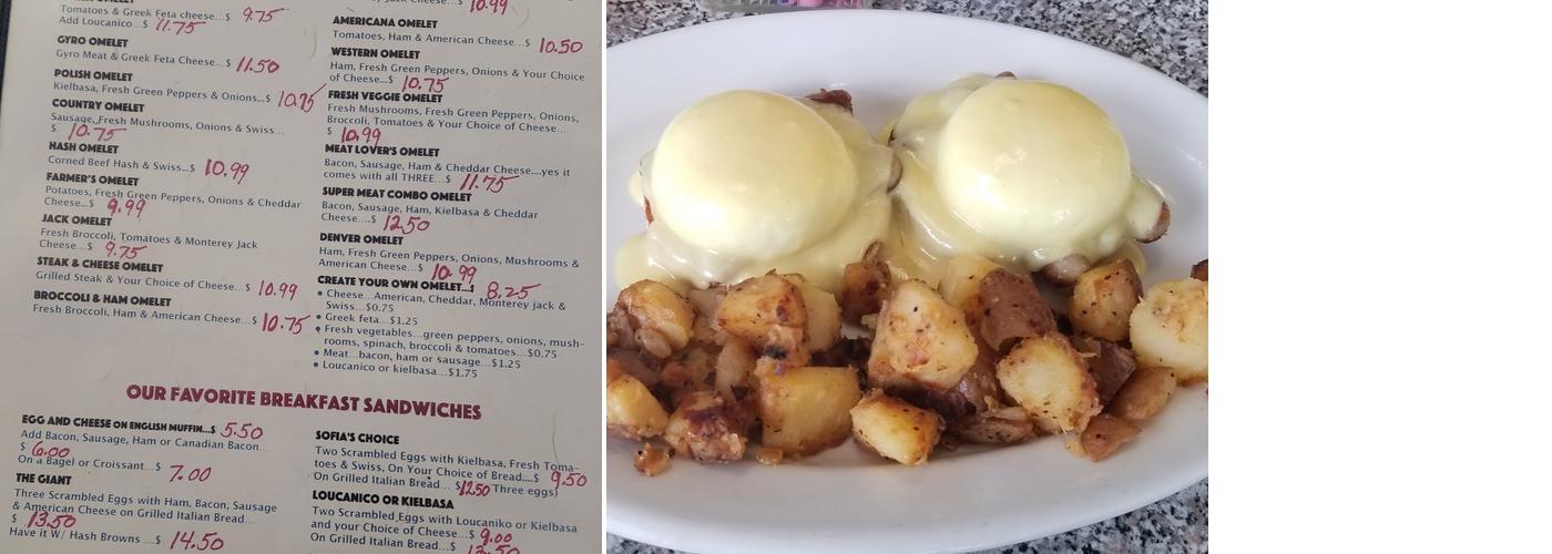 Sofia's Breakfast & Lunch Menu