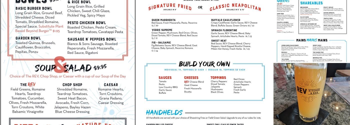 REV Kitchen & Bar Menu