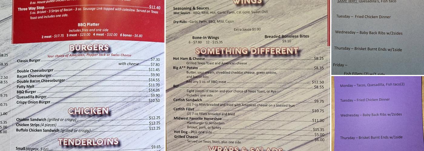 Papas Bar Menu