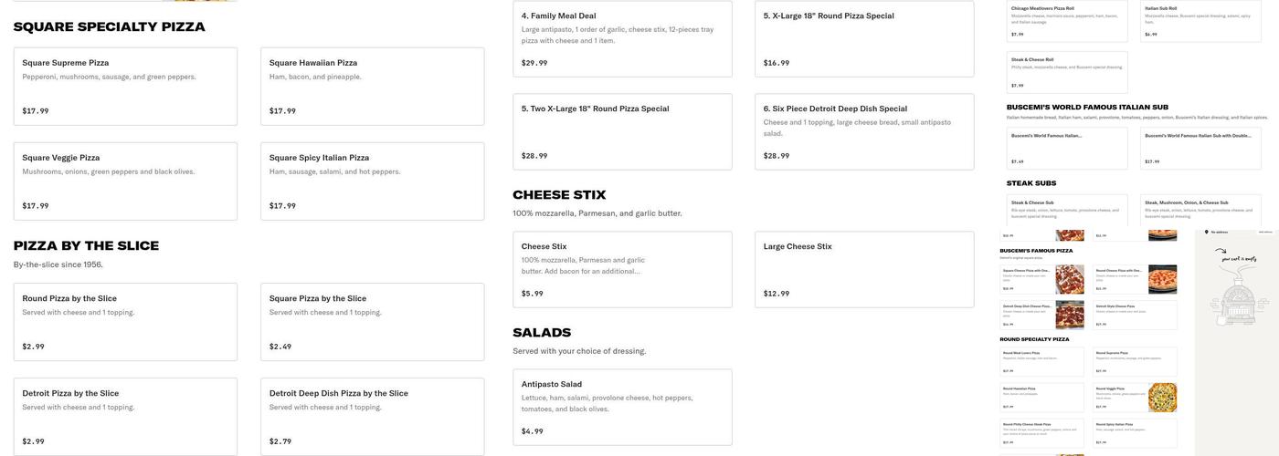 Original Buscemi's Menu