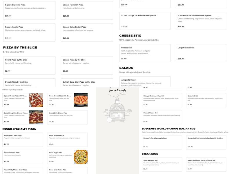 Original Buscemi's Menu