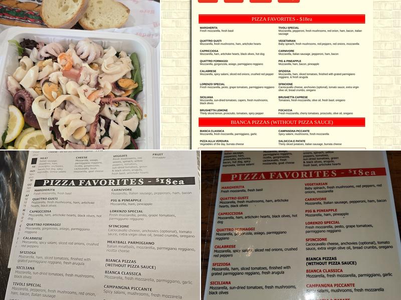 Tivoli's Wood Brick-Oven Pizzeria Menu