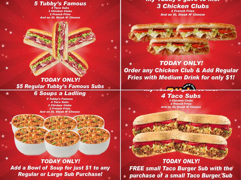 Tubby's Sub Shop Menu