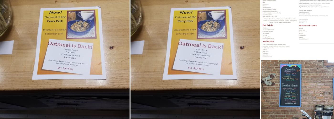 Perry Perk, L.L.C. Menu