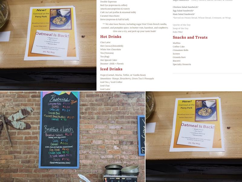 Perry Perk, L.L.C. Menu