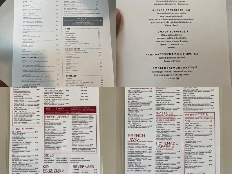 Ken's Cozy Cafe Menu