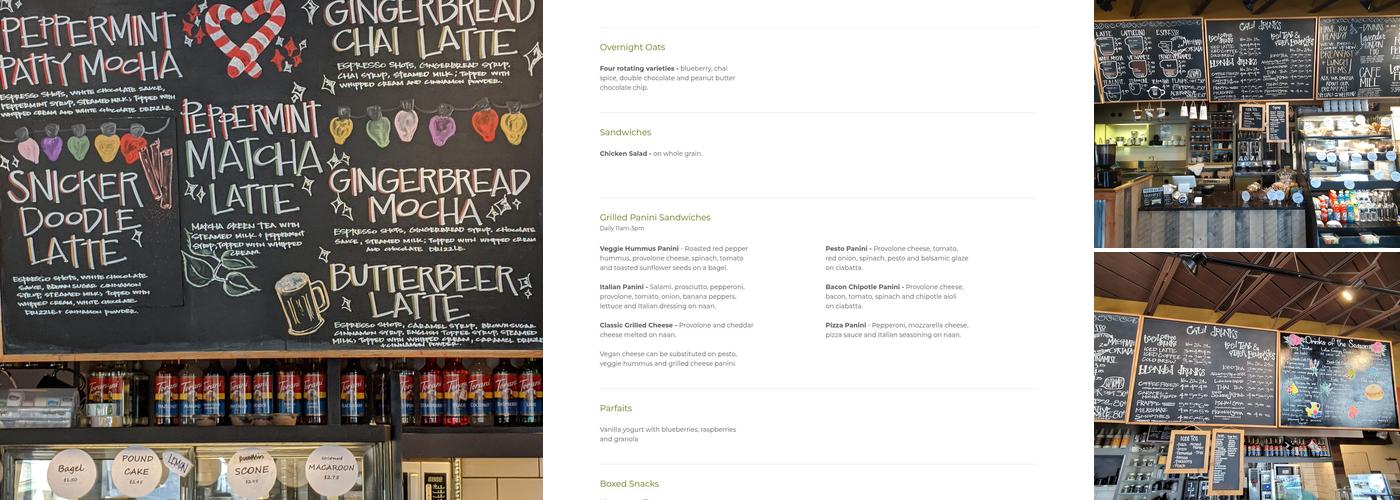 Bean and Leaf Cafe Menu