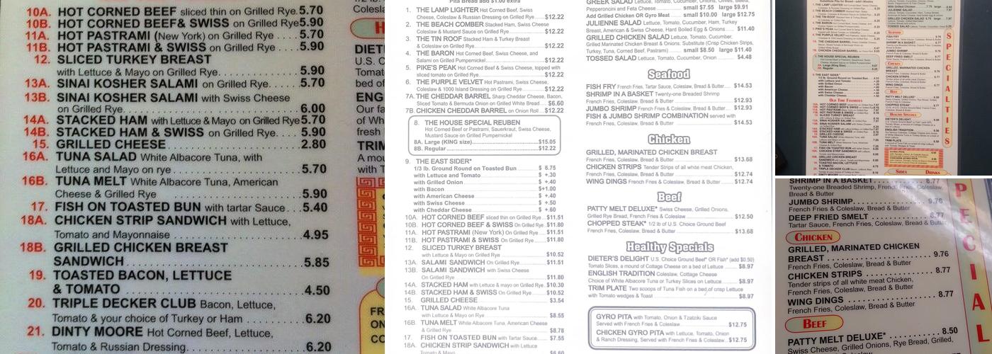 House of Reuben (Original Owners) Menu