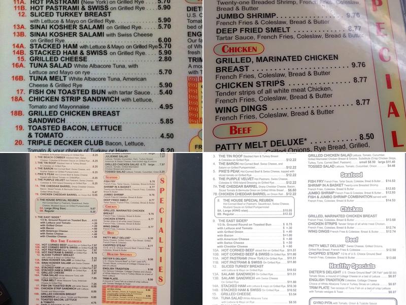 House of Reuben (Original Owners) Menu