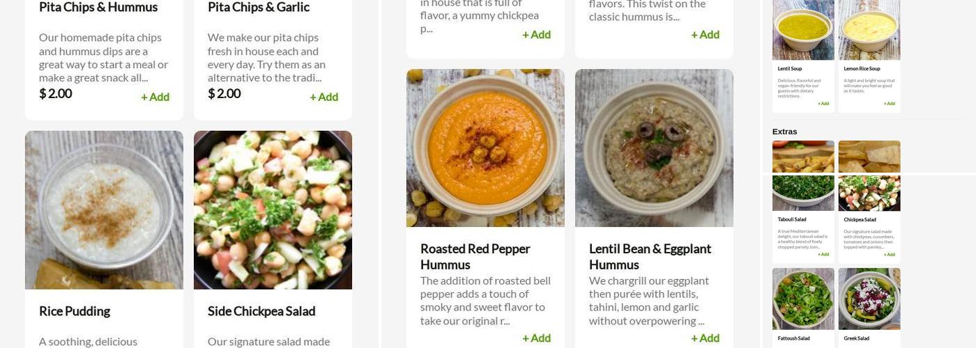 Chickpea Kitchen Menu