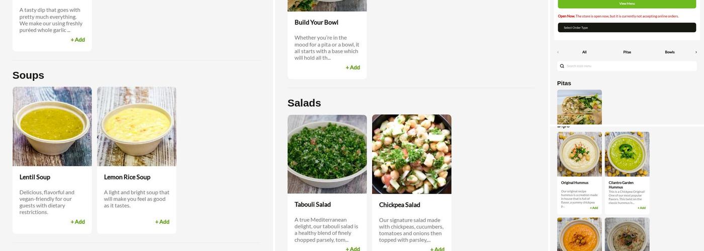 Chickpea Kitchen Menu