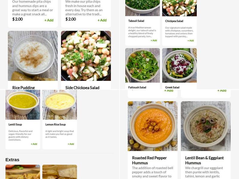 Chickpea Kitchen Menu