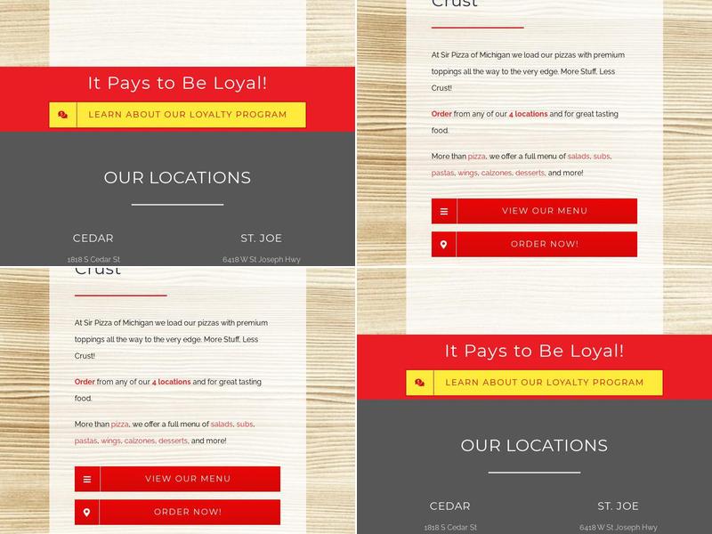 Sir Pizza - St. Joe Menu