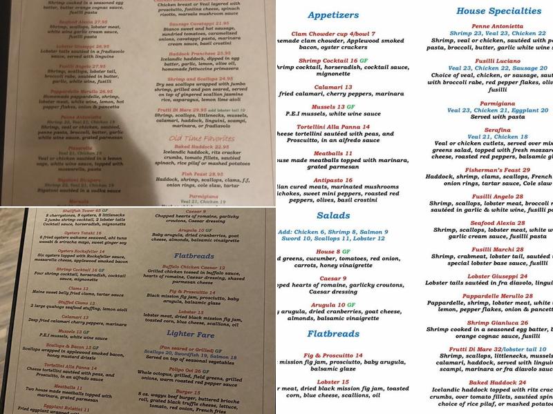D'Amelio's Off the Boat Seafood Menu