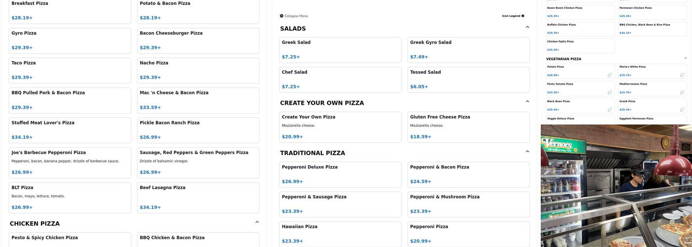 Georgio's Pizza Menu