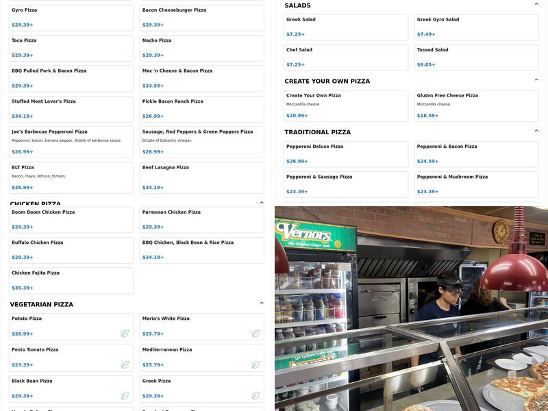 Georgio's Pizza Menu