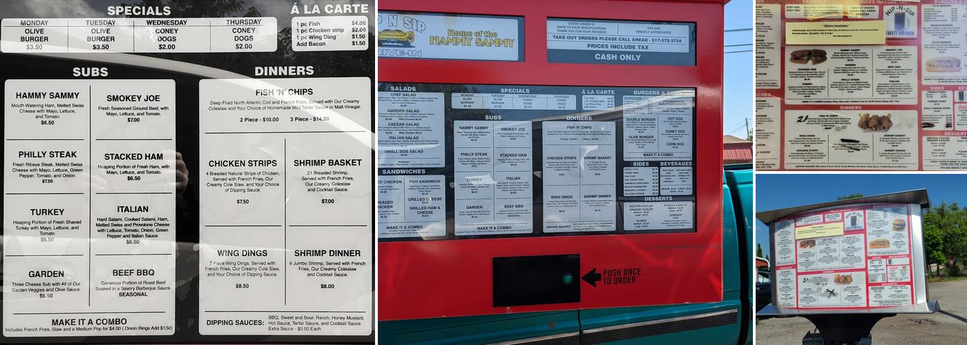 Nip N Sip Drive In Menu