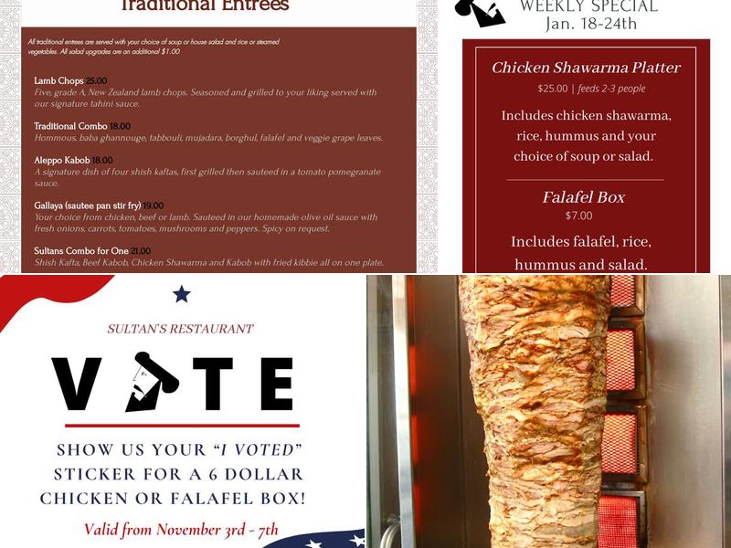 Sultan's Restaurant Menu