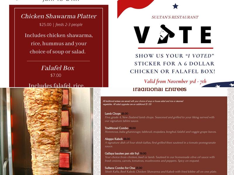 Sultan's Restaurant Menu