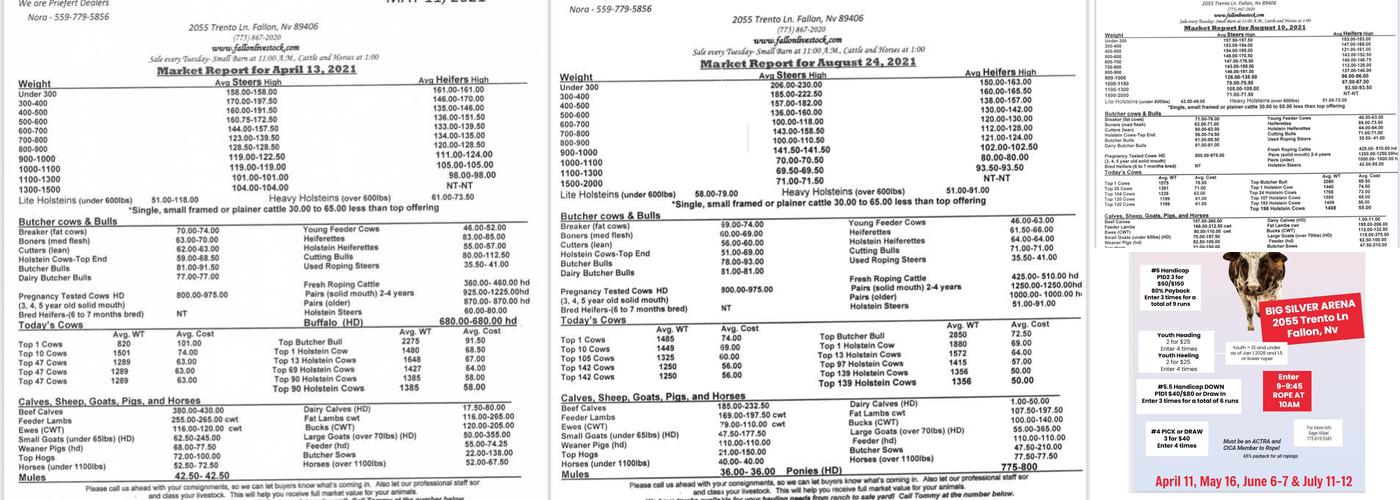 Fallon Livestock LLC Menu