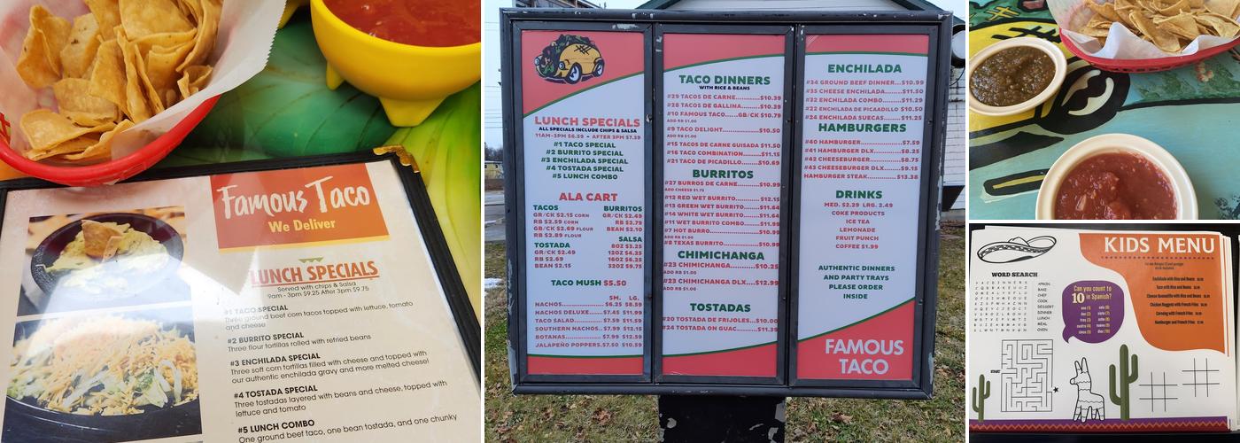 Famous Taco Menu