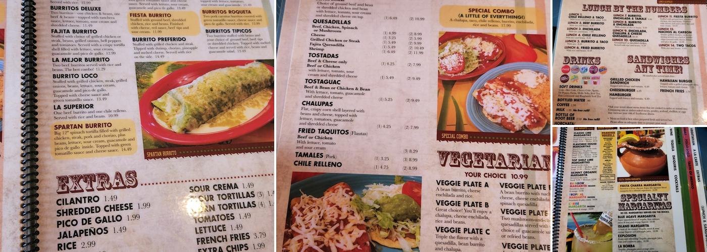 Fiesta Charra Menu