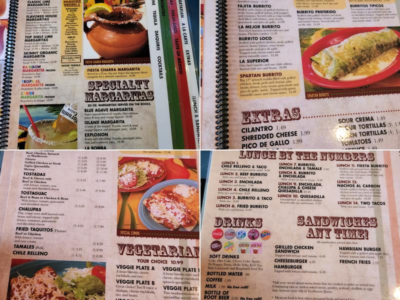 Fiesta Charra Menu
