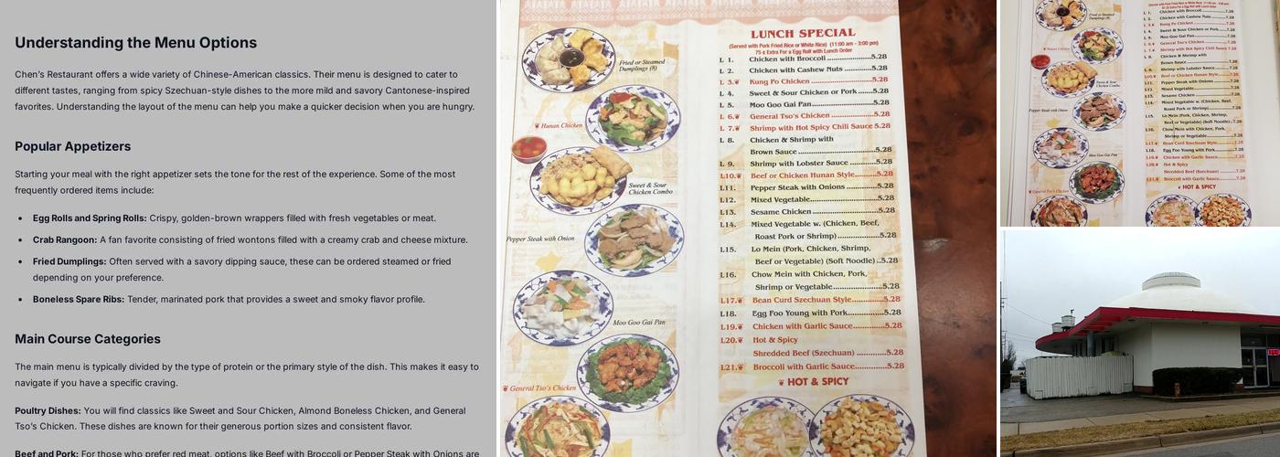 Chen's Restaurant Menu
