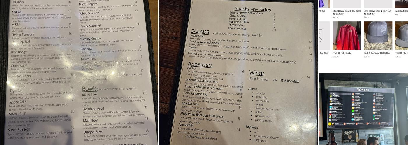 Cask & Company Kitchen & Bar Menu